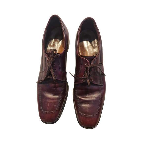 Vintage ET Wright Arch Preserver Burgundy Leather Apron Toe Oxfords Mens 12 AA main image 5